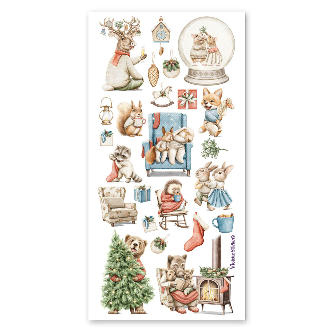 Christmas Cottage Critters Stickers