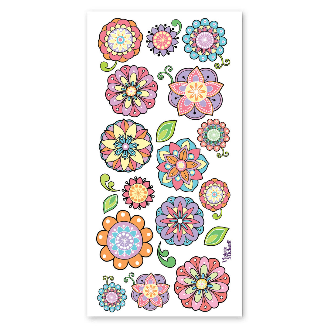 Quilt Flowers Stickers