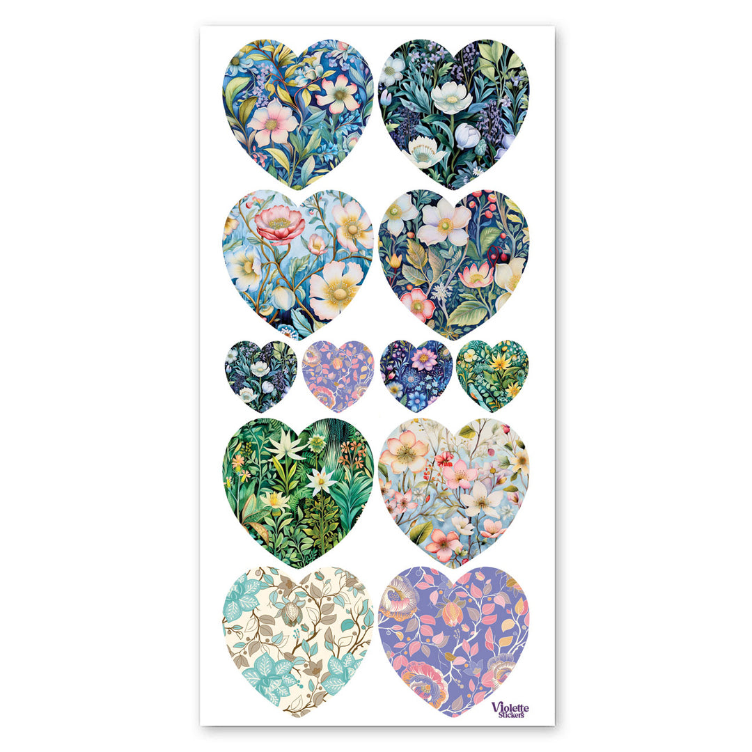 Meadow Flower Hearts Stickers