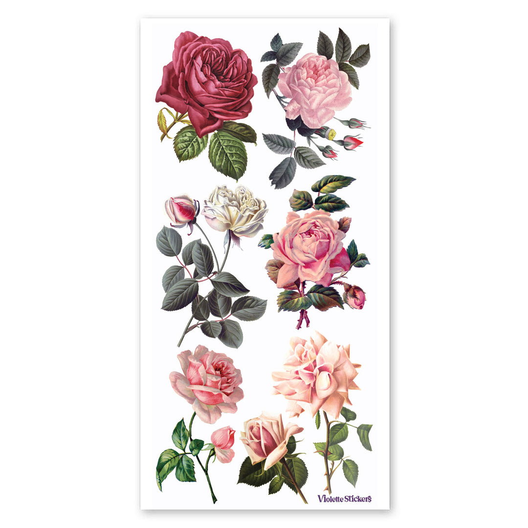Crystal Pink Roses Stickers