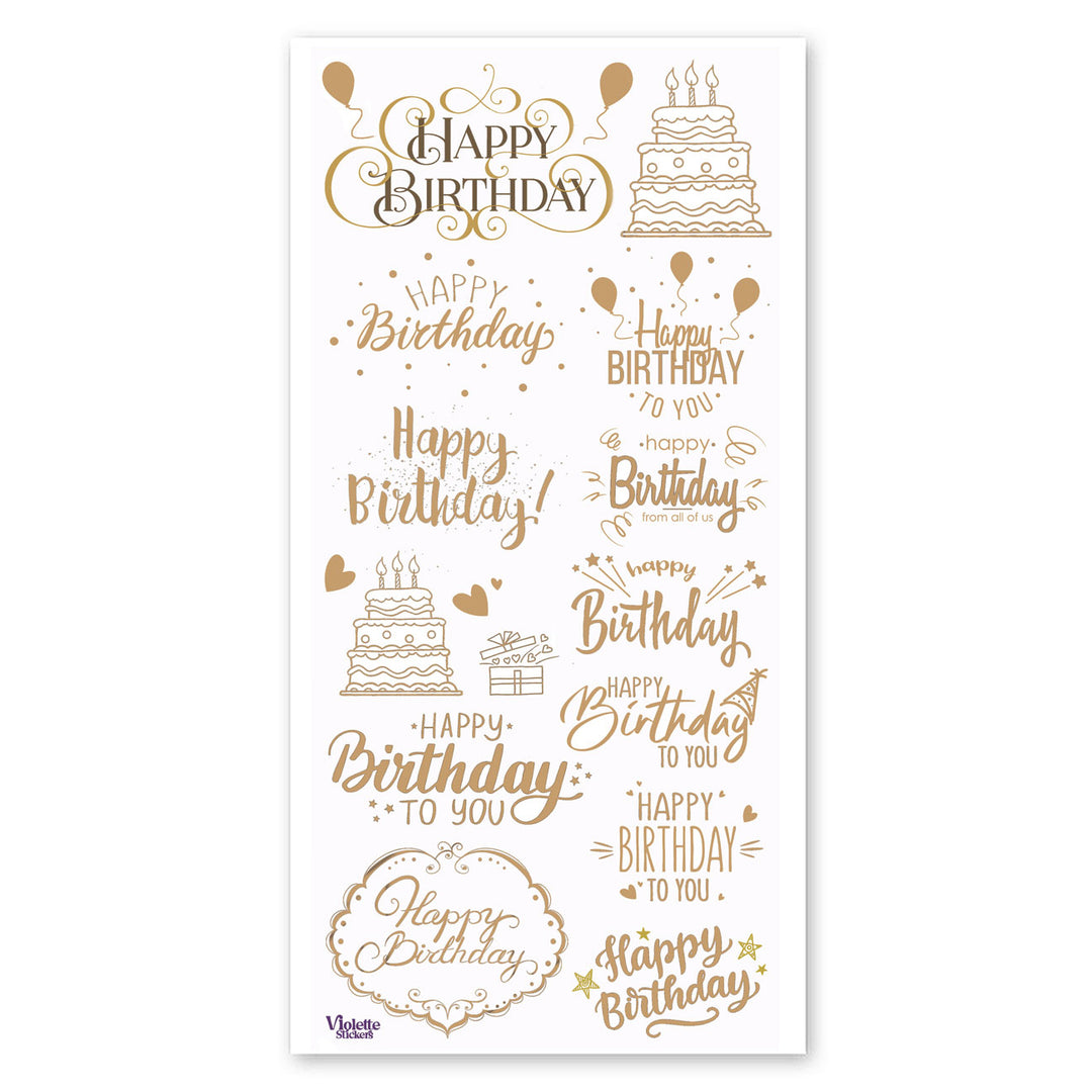 Gold Foil Birthday Wishes Stickers