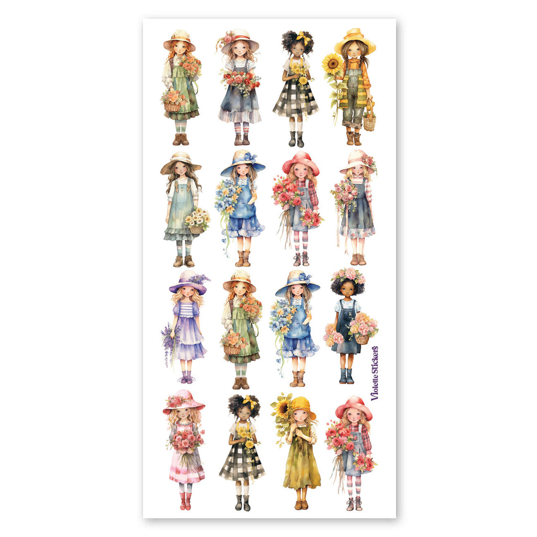 Country Charm Girl Stickers