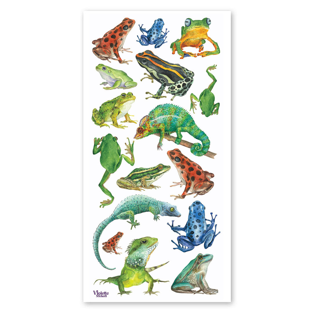 Crystal Frogs And Lizards Stickers