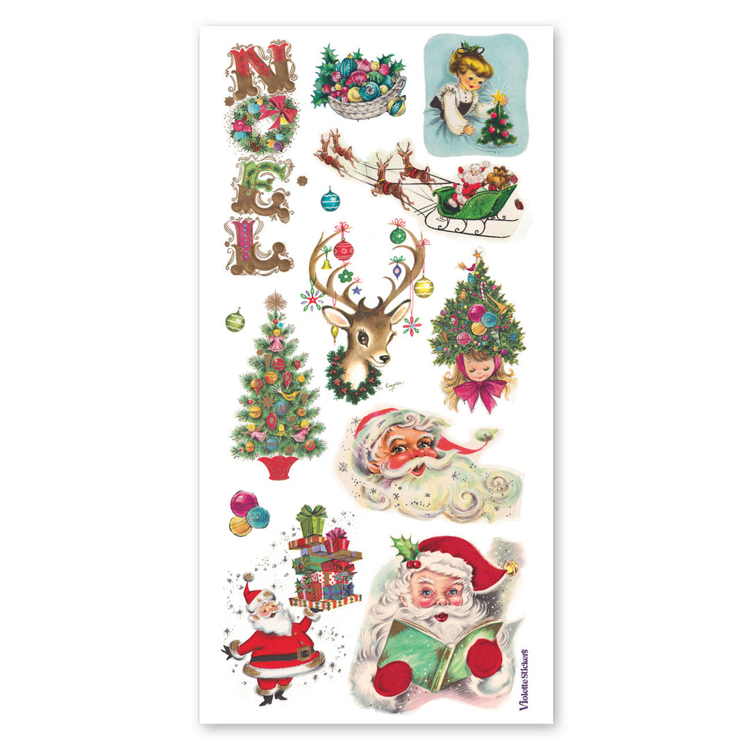 Vintage Tinsel Christmas Stickers