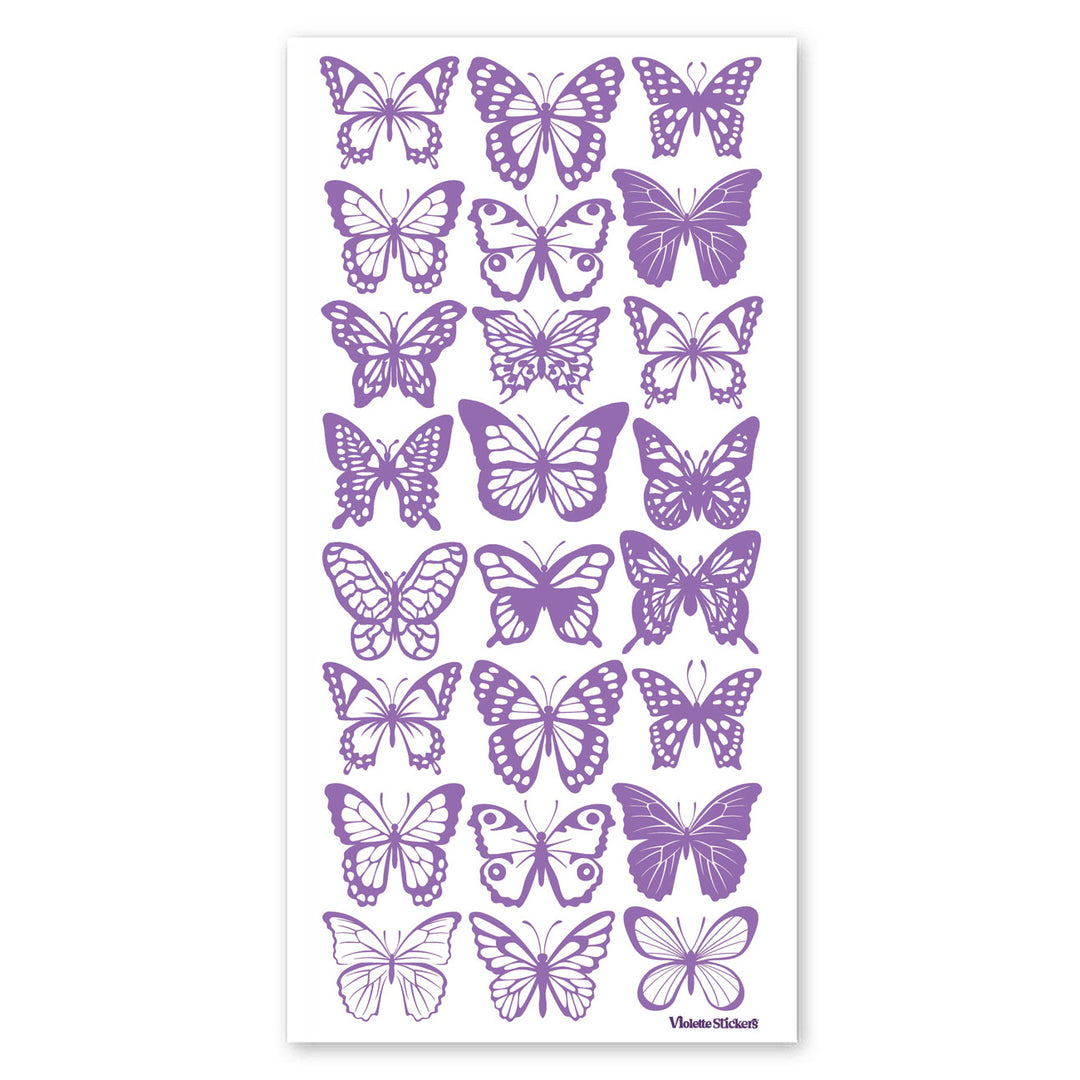 Purple Foil Butterfly Stickers