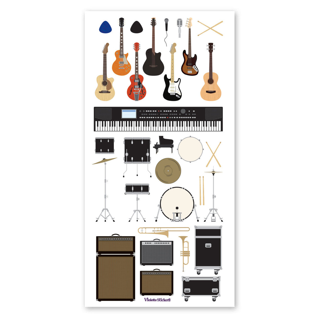 Rock Band Equipment Stickers