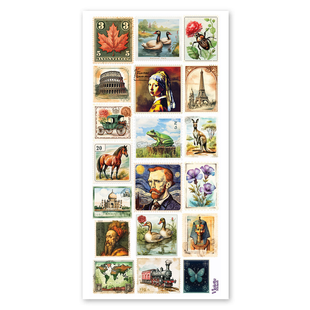 Vintage Postage Stickers