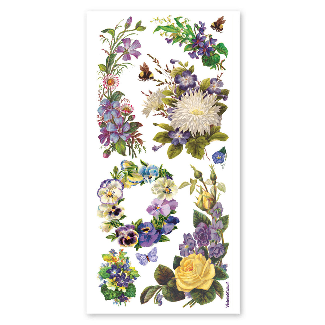 Purple Dream Floral Stickers