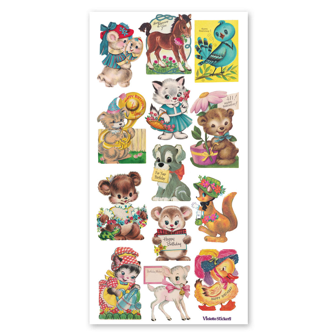 Ava's Animal Birthday Greetings Stickers