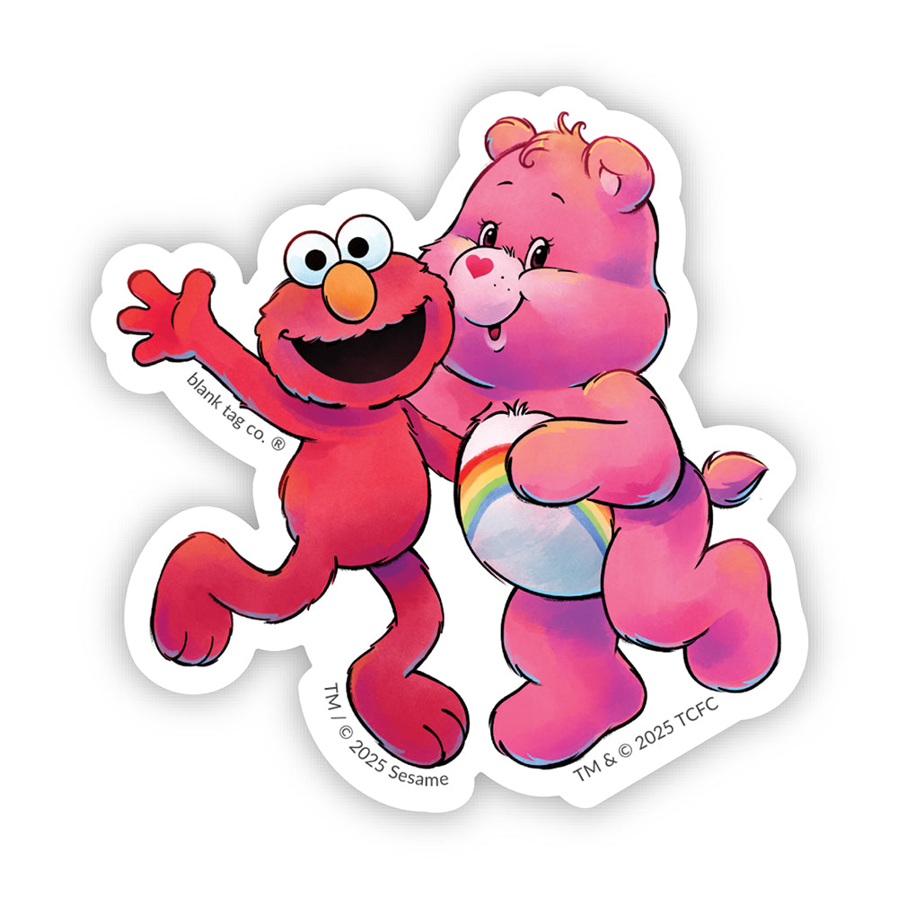 Cheer Bear And Elmo Vinyl Sticker Decal