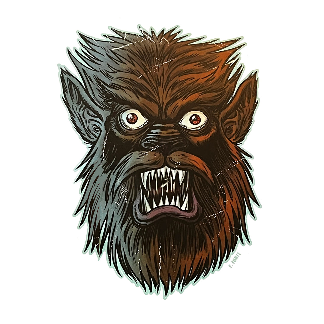 Classic Werewolf Scary Face Vinyl Sticker Decal