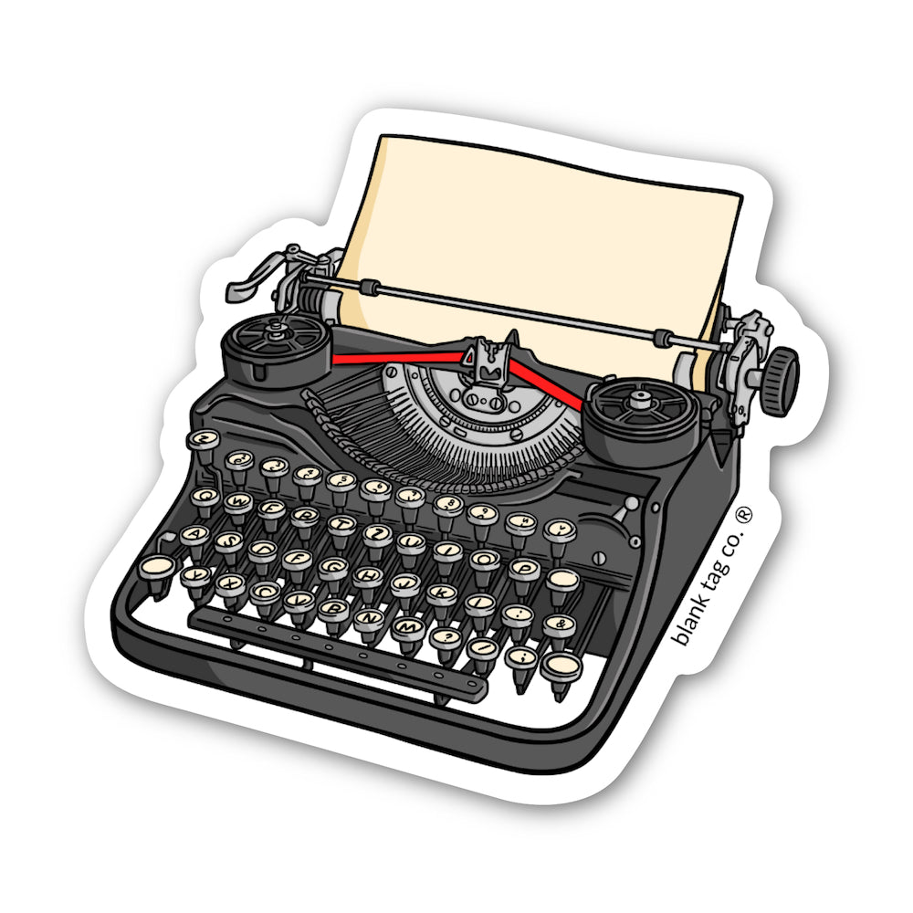 The Vintage Typewriter Vinyl Sticker Decal