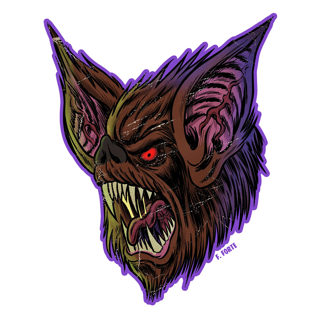 Vampire Bat Scary Face Vinyl Sticker Decal