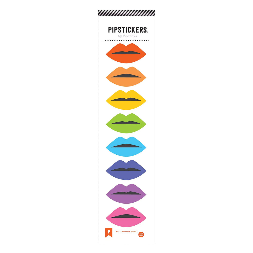 Rainbow Kisses Fuzzy Stickers