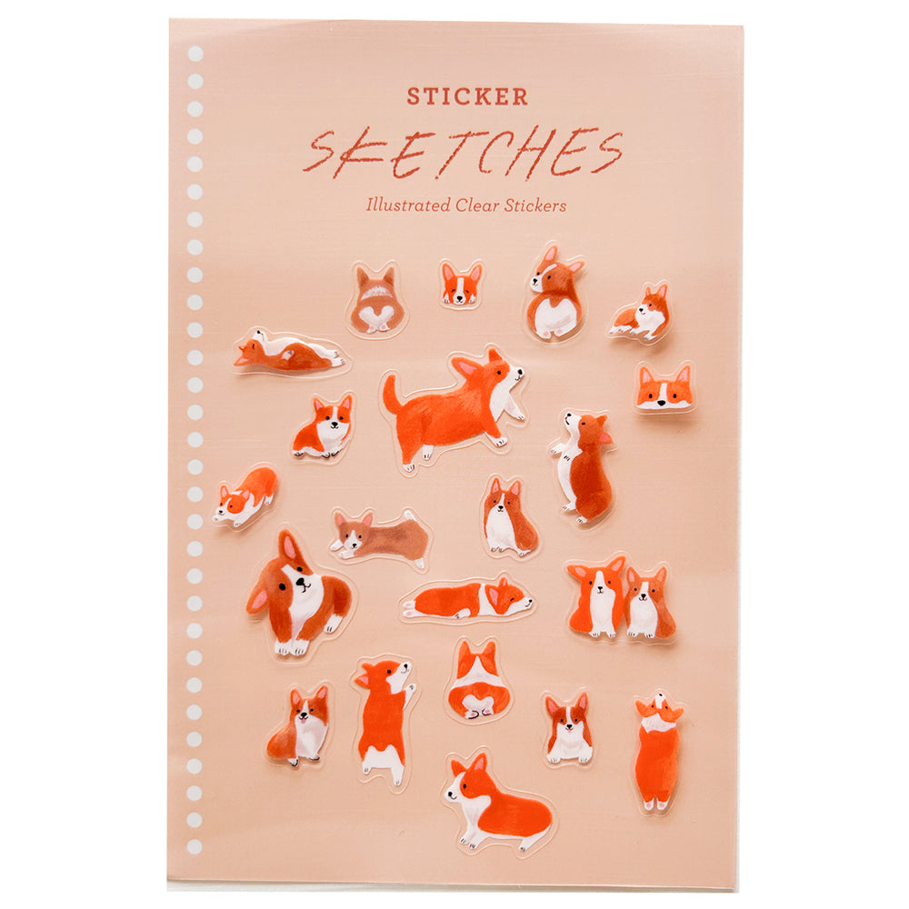 Corgis Sketches Stickers