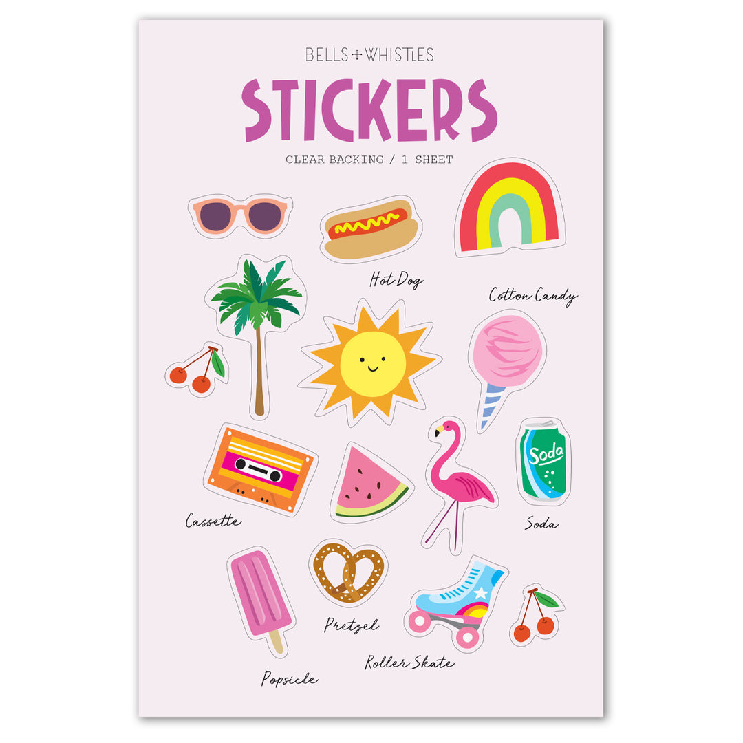 Summer Icons Clear Stickers