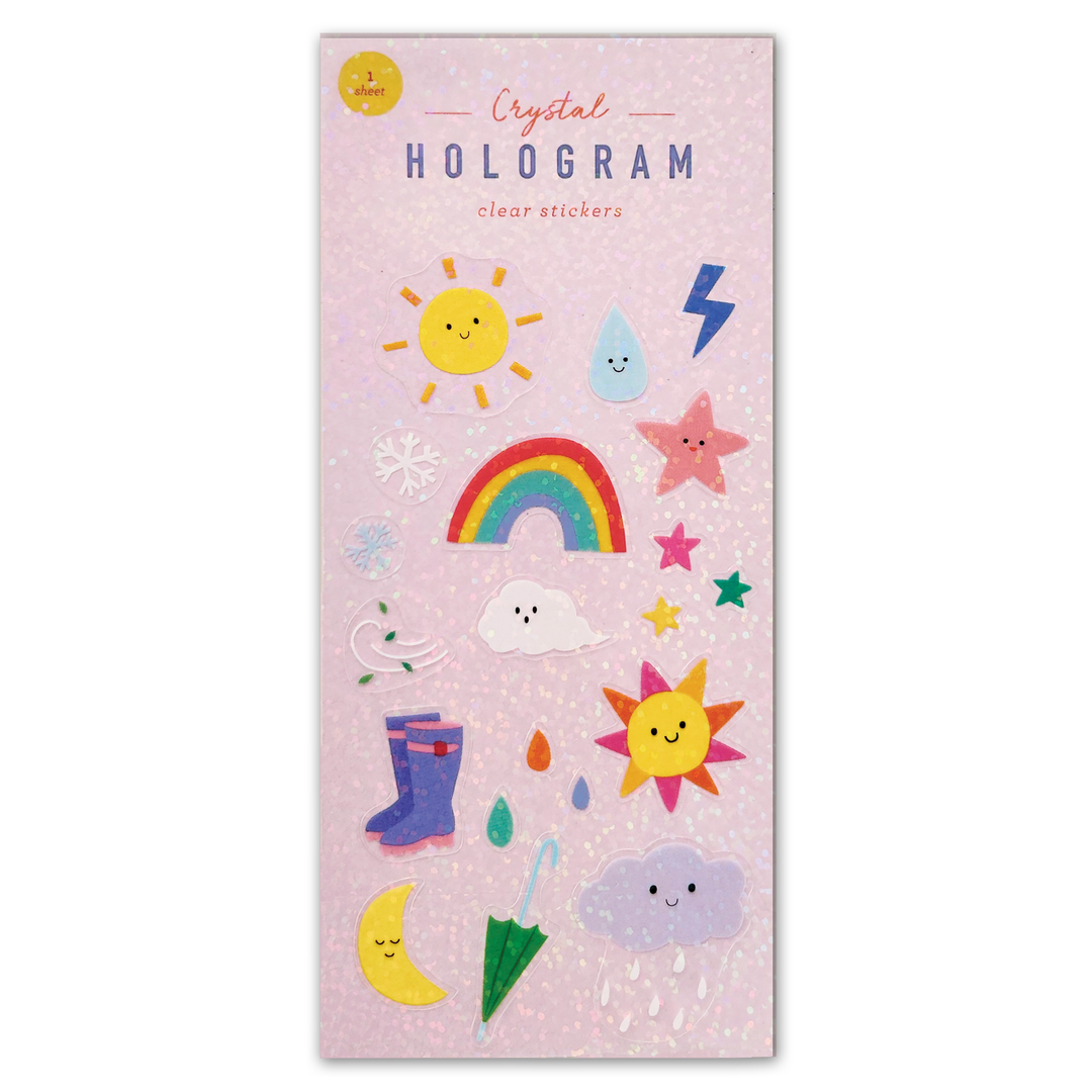 Weather Hologram Clear Stickers