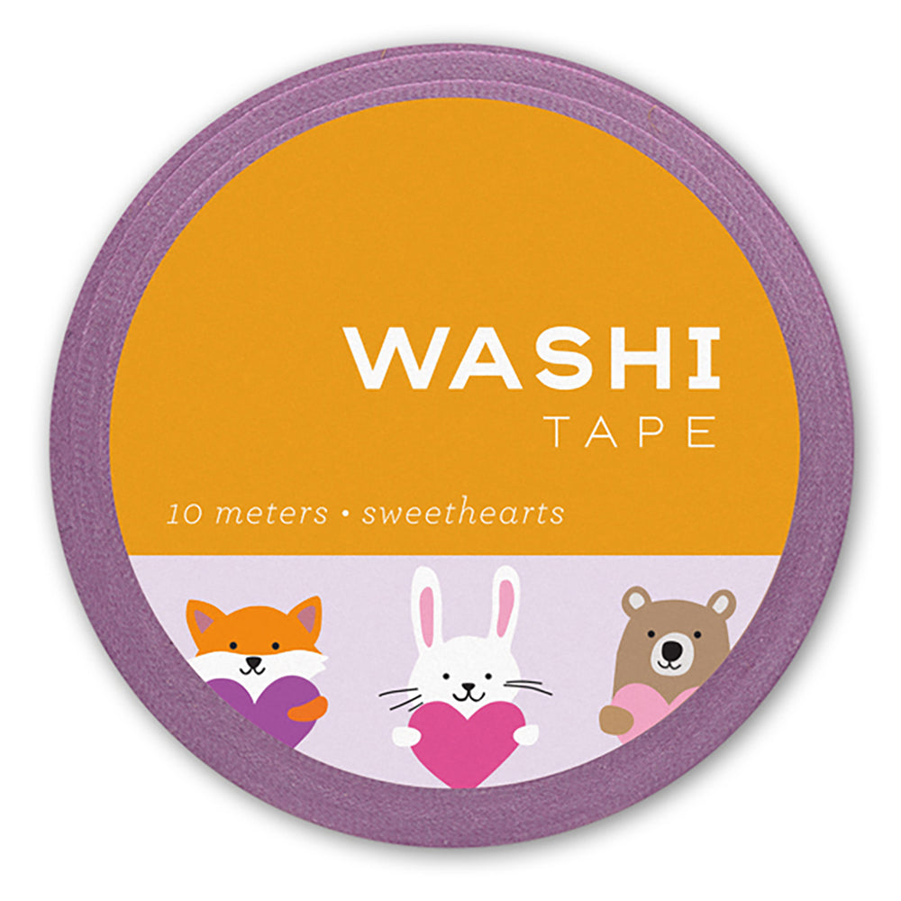 Package of Washi Tape Showing Cute Animals Holding Hearts