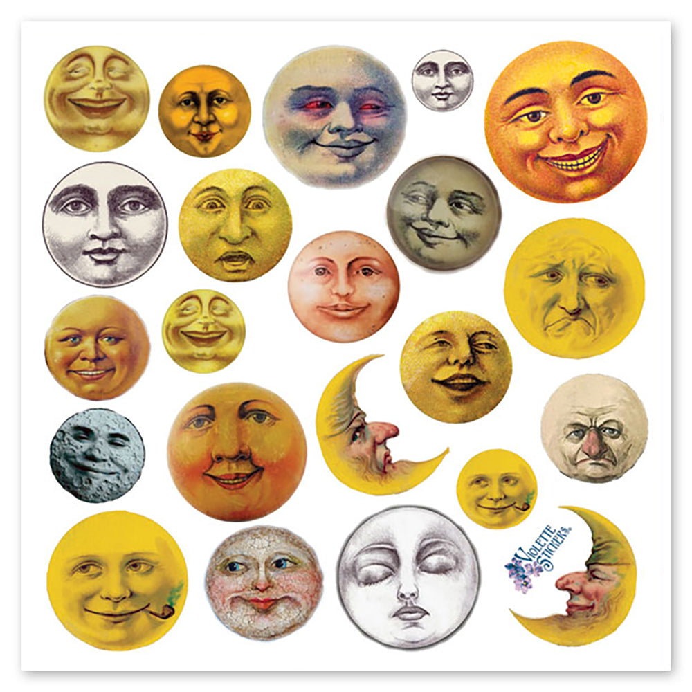  Moon Faces Stickers