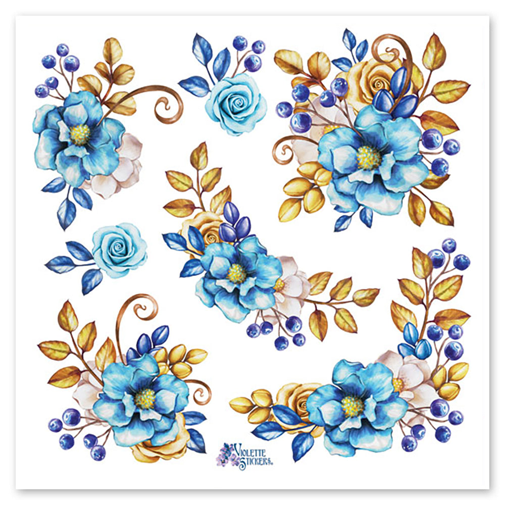 Blue Roses Stickers