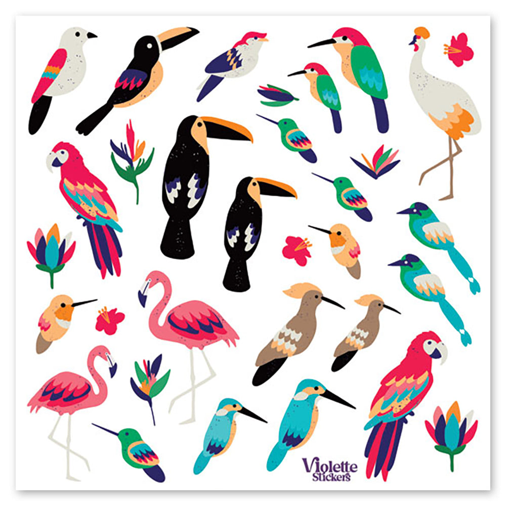 Mini Tropical Birds Stickers