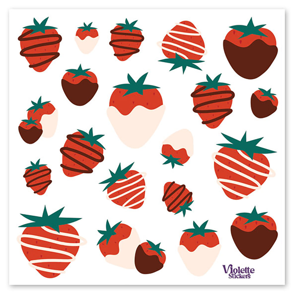 Chocolate-Dipped Strawberries Stickers