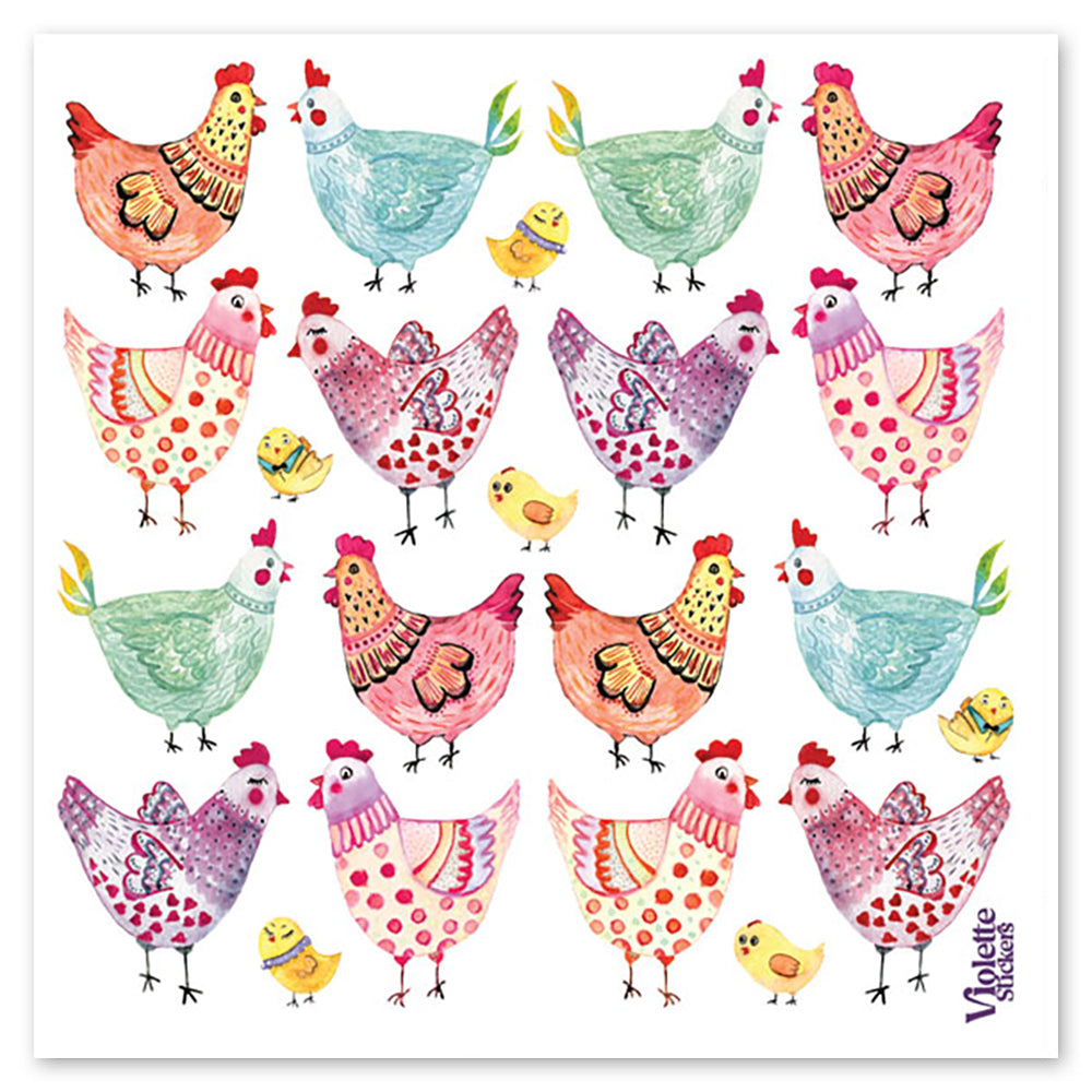 Country Chickens Stickers