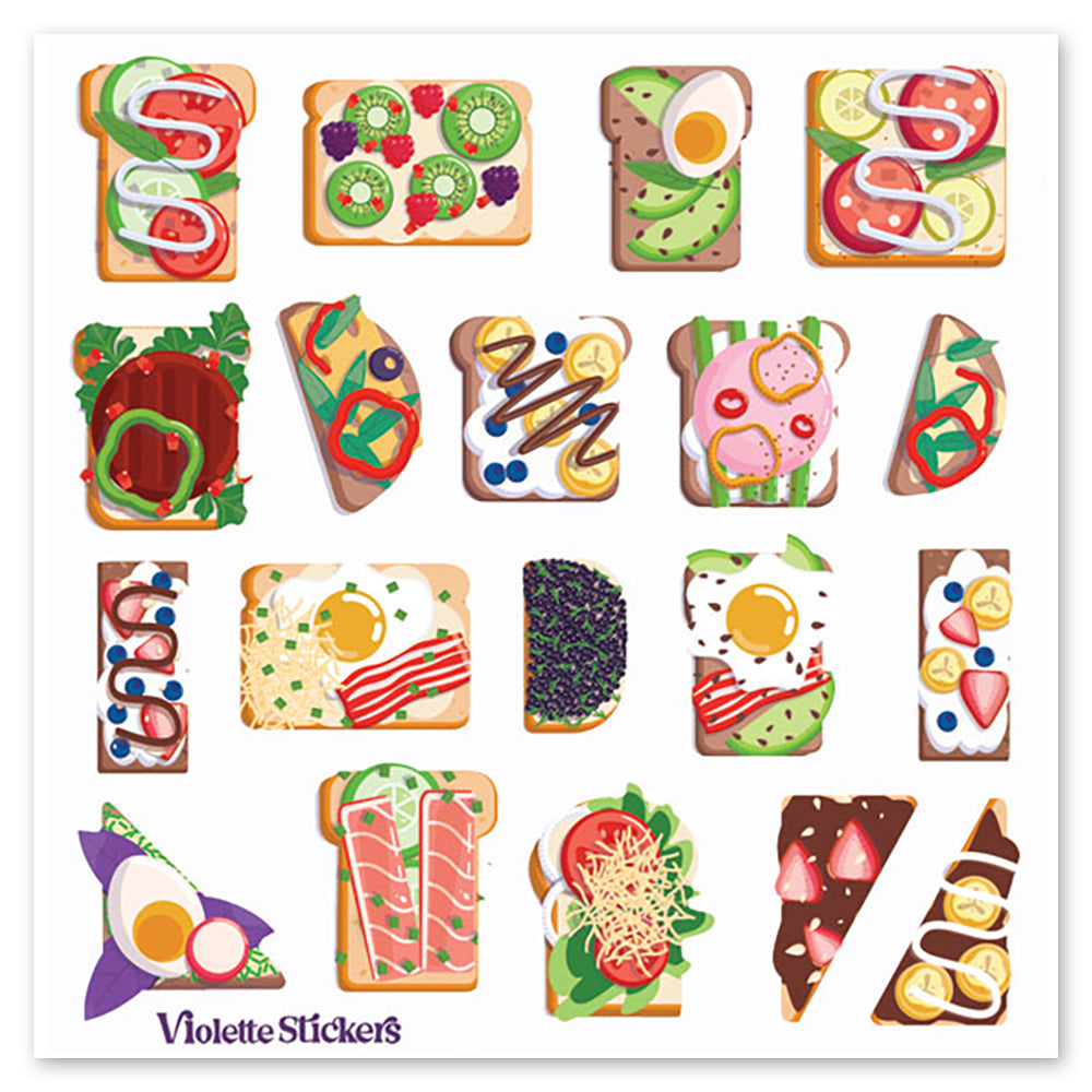 Open-Faced Toast Sandwich Stickers