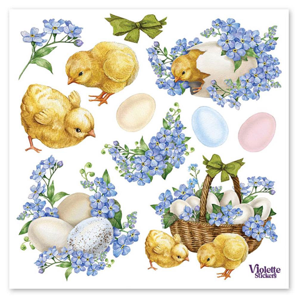 Lilac and Chicks Stickers