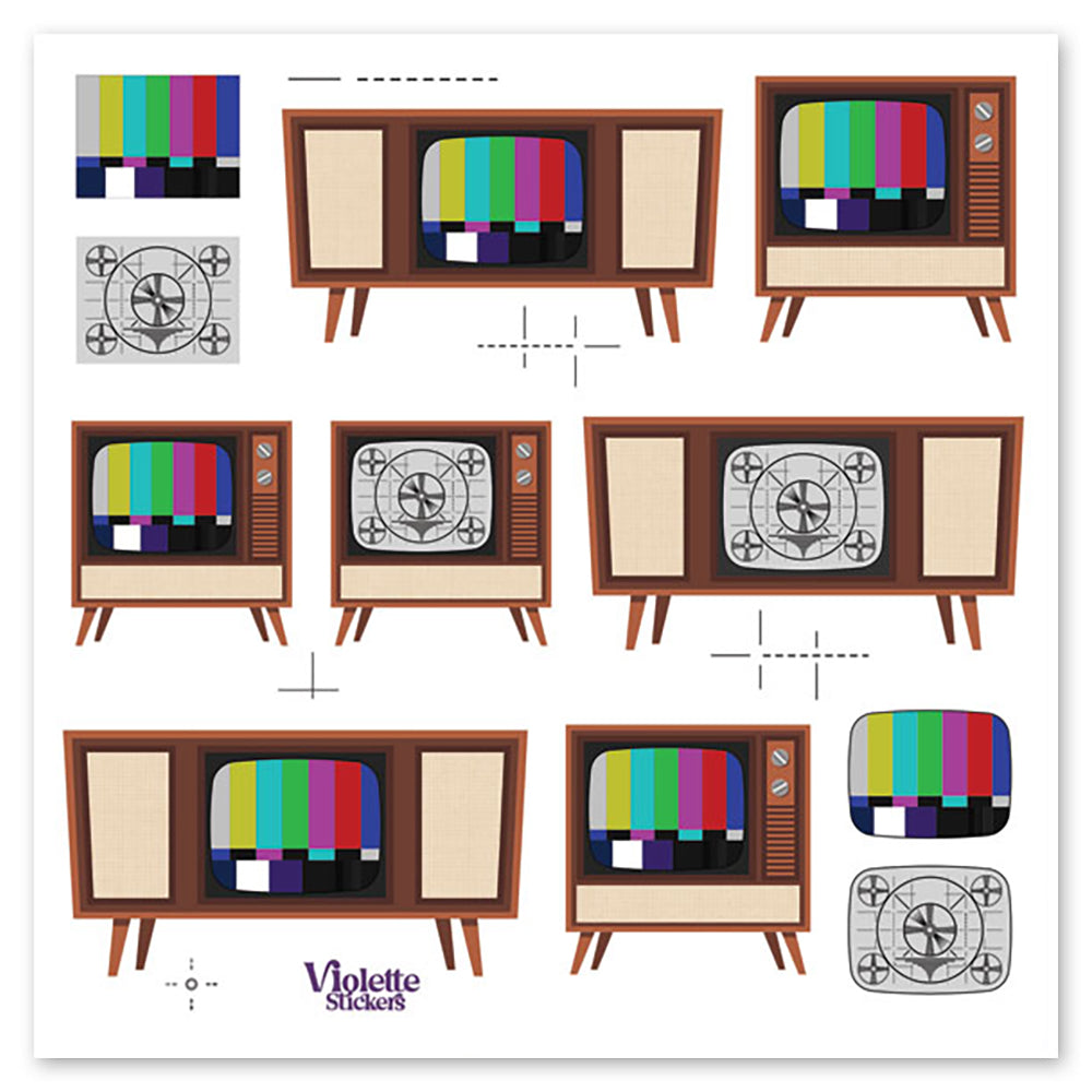 Retro TVs Television Stickers