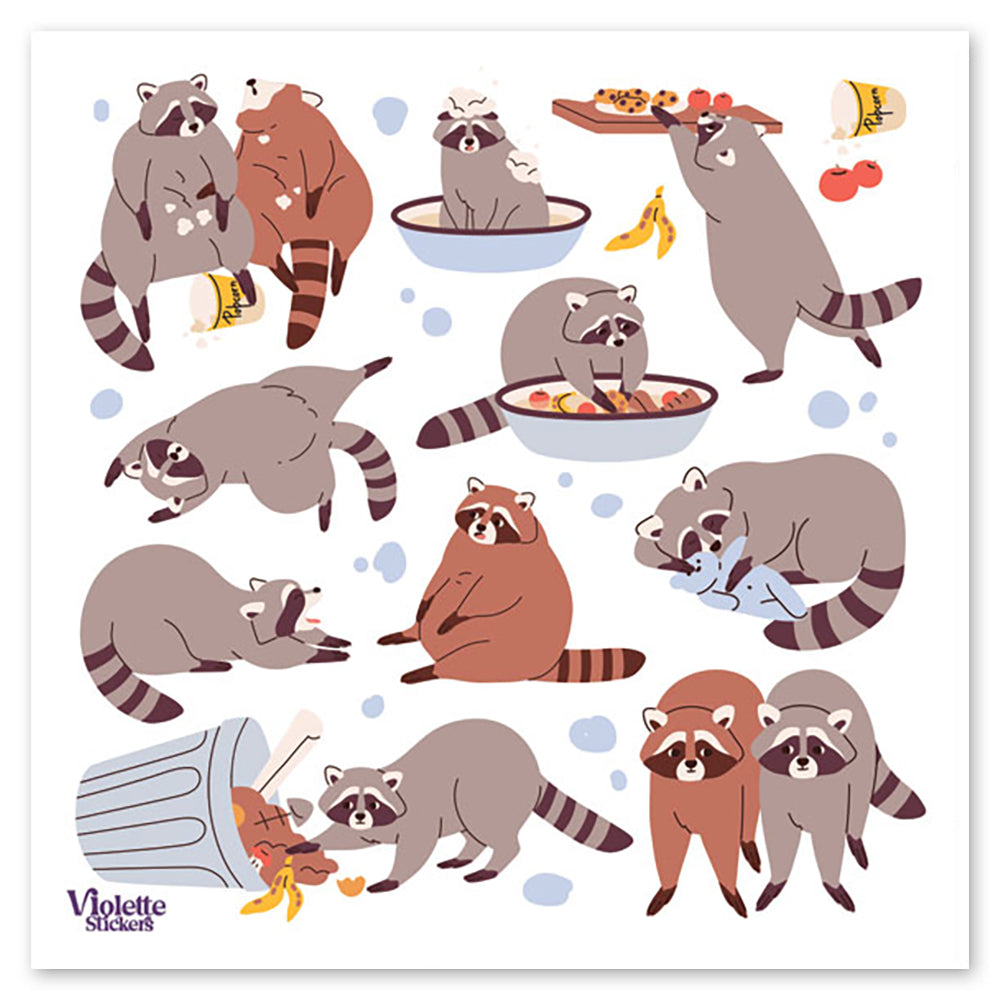 Racoon Mischief Stickers