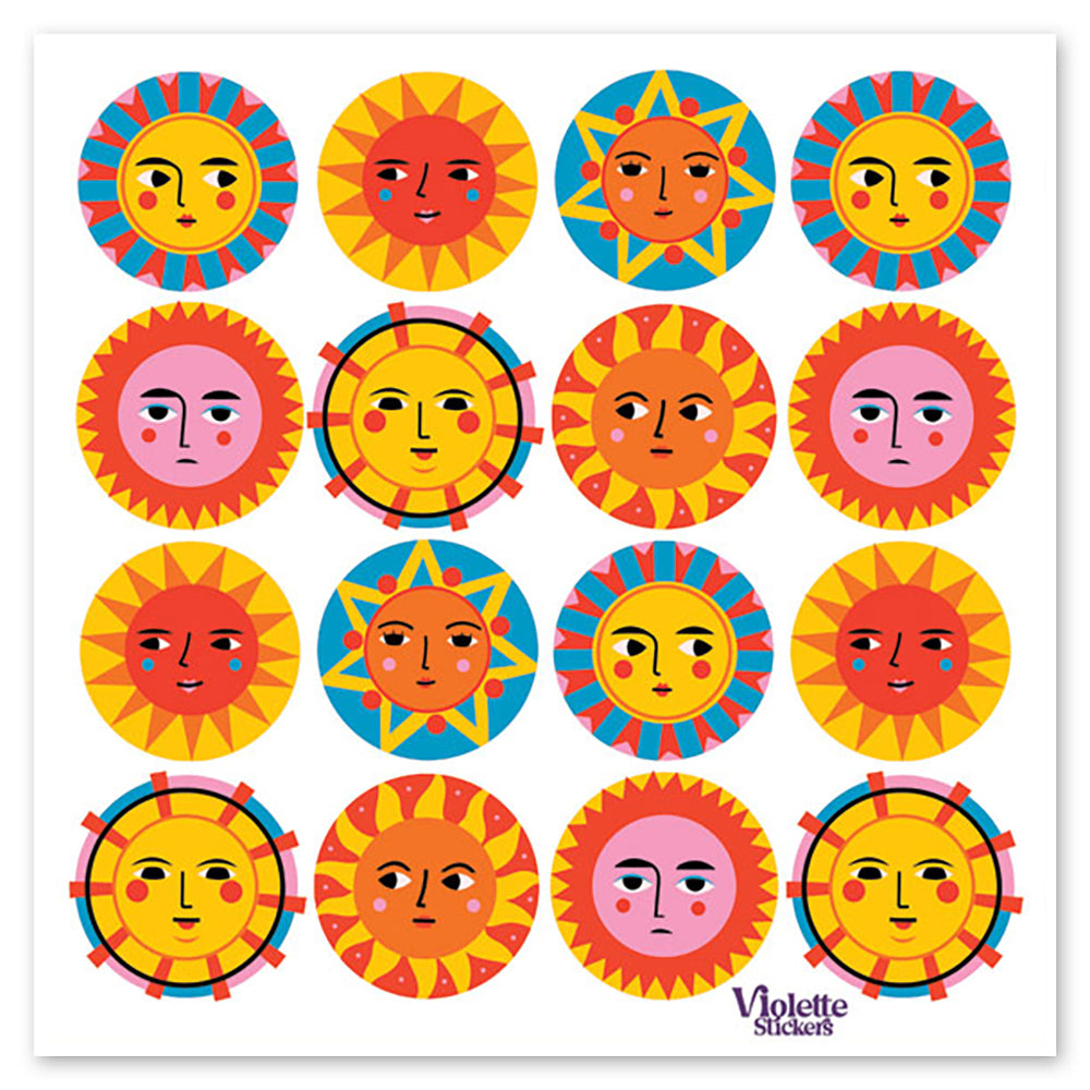 Crystal Sunny Faces Sun Stickers