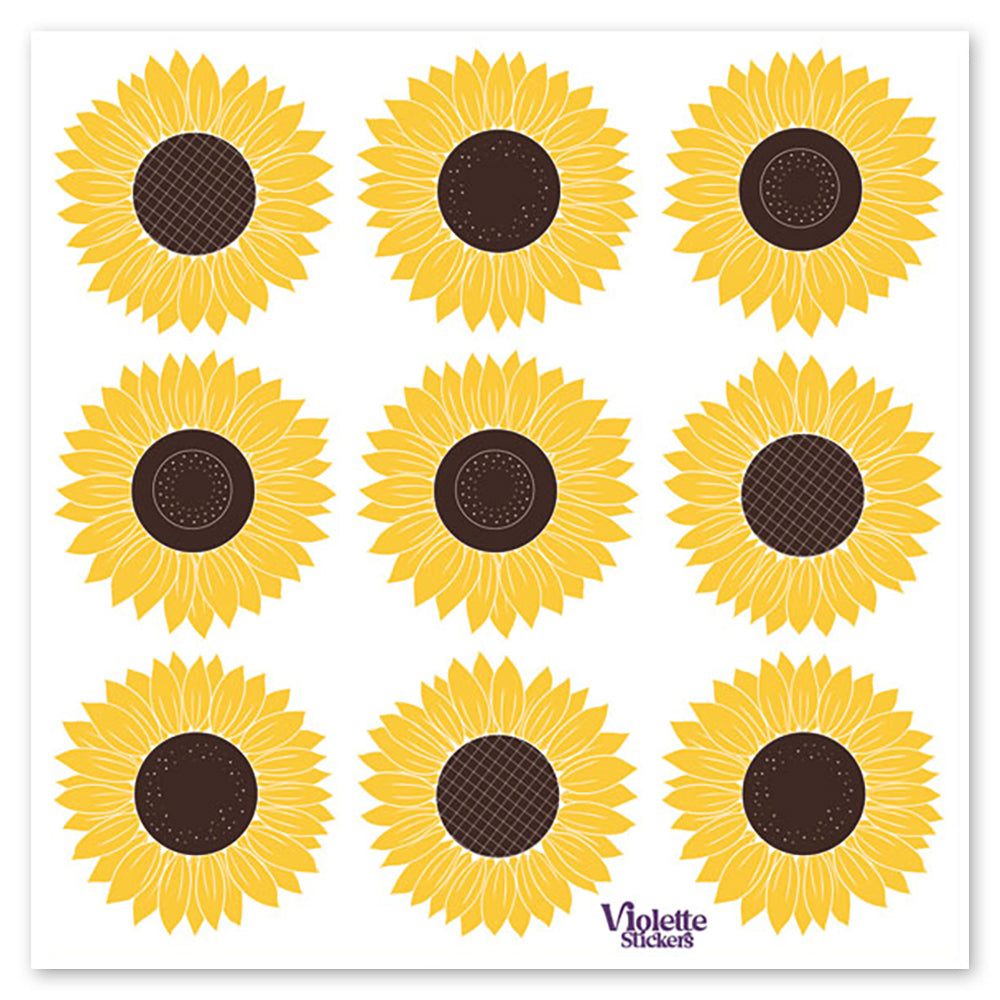 Gold Foil Sunflowers Stickers