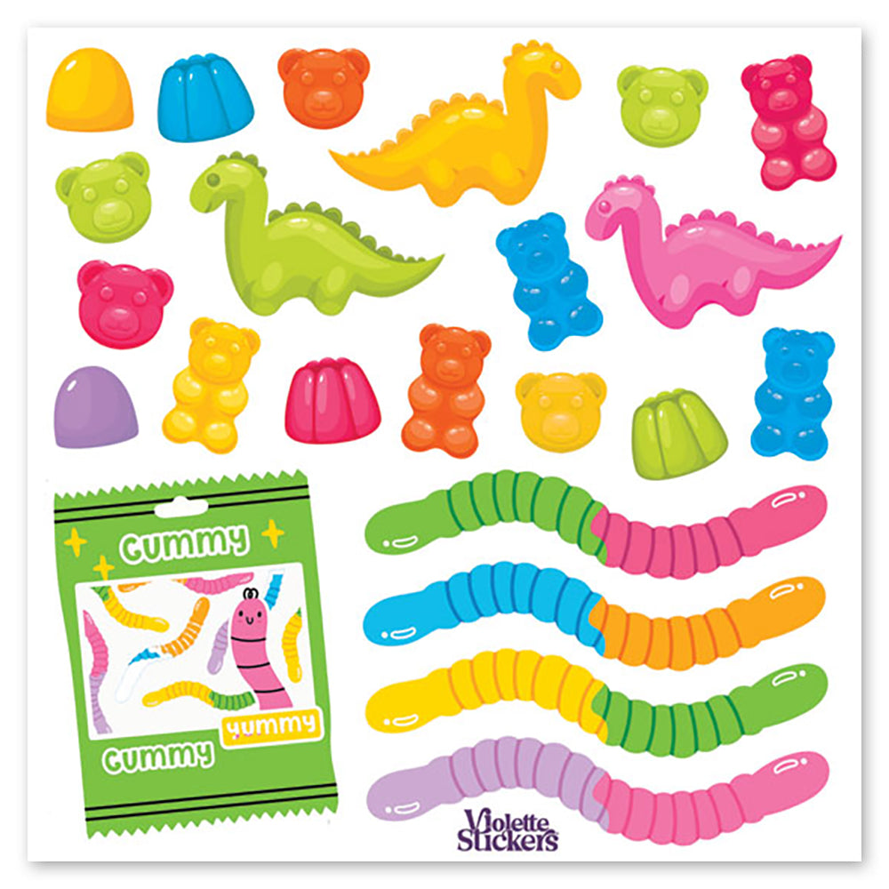 Gummy Worms Stickers