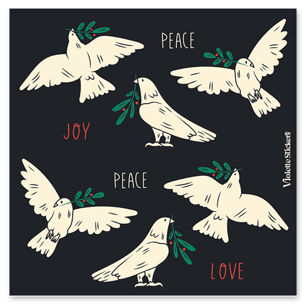 White Doves Peace Stickers