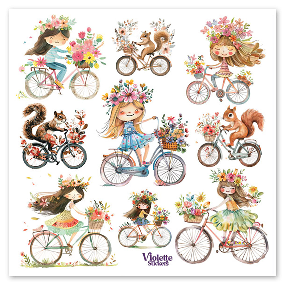 Girls On Bikes Stickers