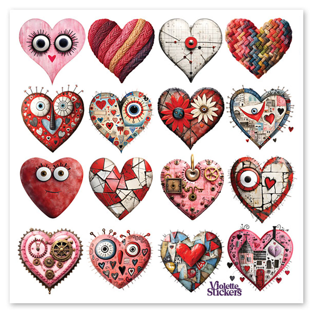 Happyface Hearts Stickers