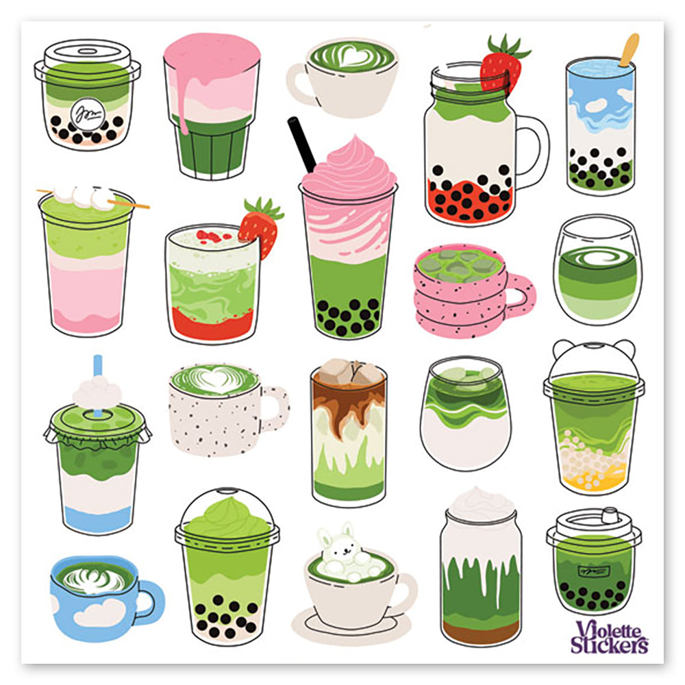 Matcha Drinks Stickers – Sticker Planet