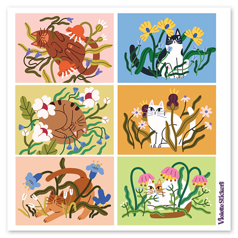 Garden Cats Stickers