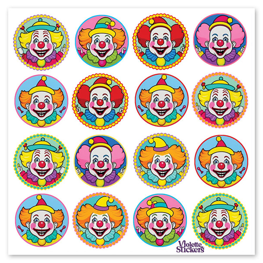 Clown Circles Stickers