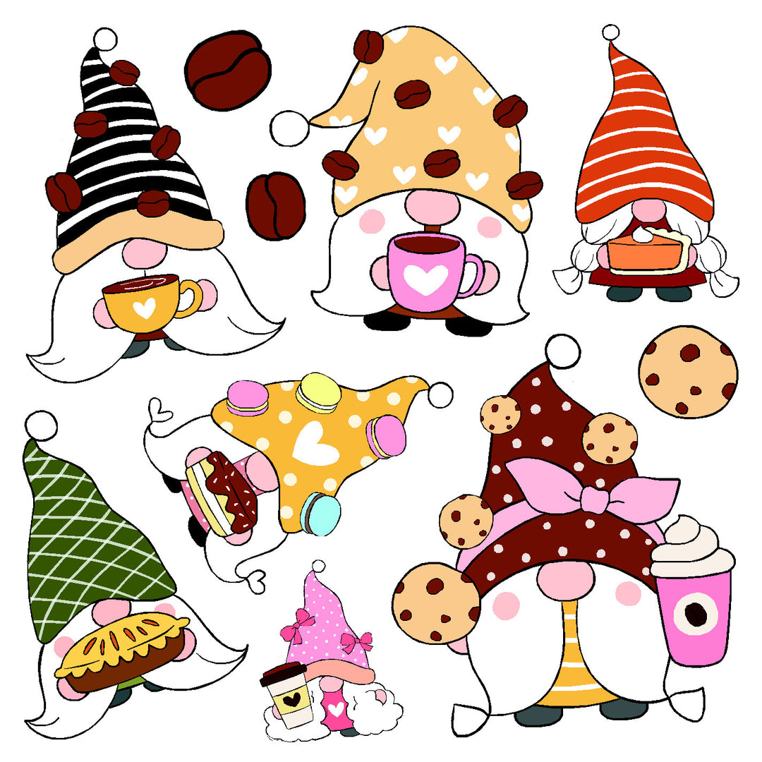 Winter Gnomes Vinyl Sticker Decal Set