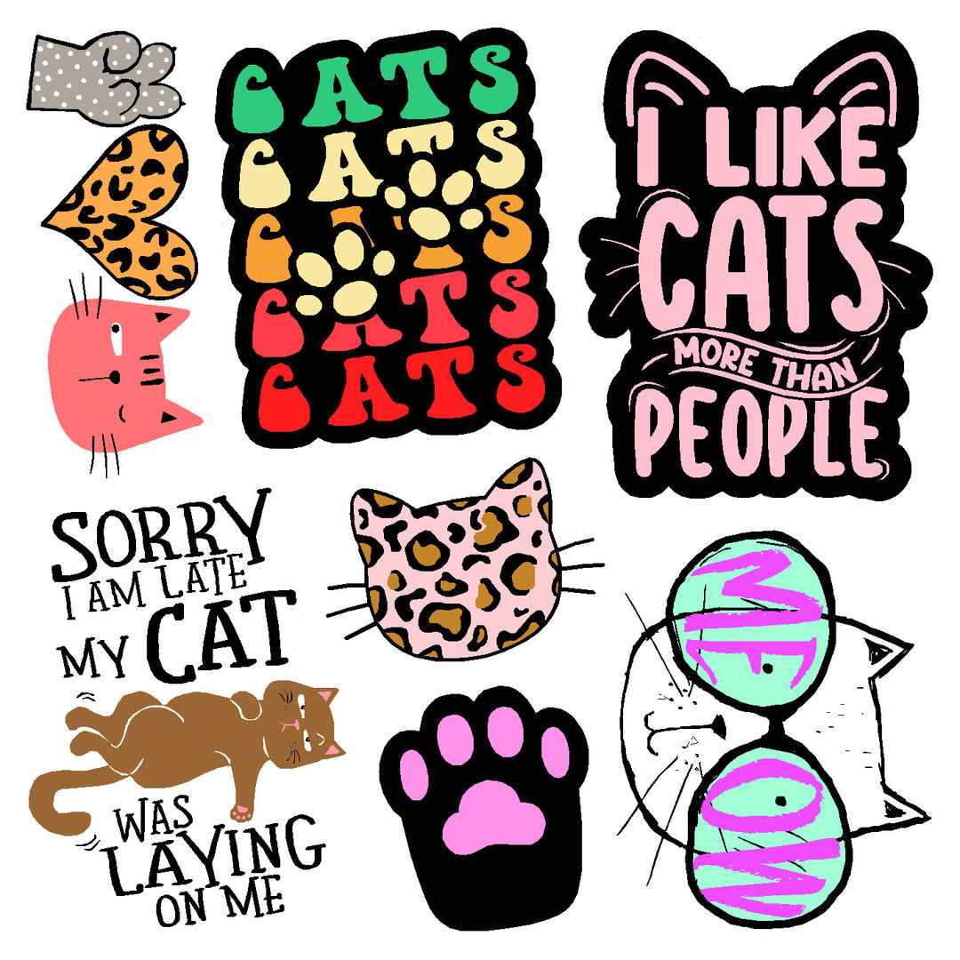 Cats More Than People Vinyl Sticker Decal Set