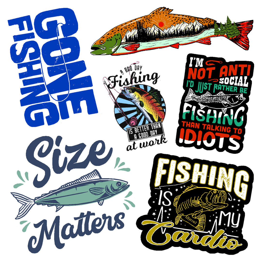 Fishing Vinyl Sticker Decal Set