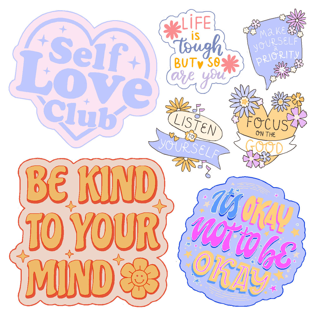 Self Love Club Vinyl Sticker Decal Set