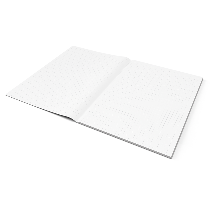 Dot Grid Dainty Flower Gingham Blank Notebook - Inside