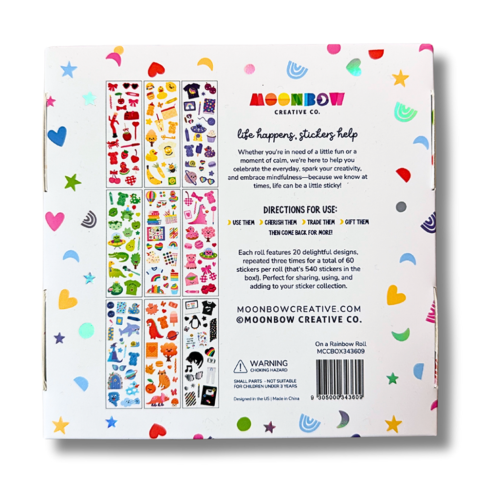 Sticker Roll Box: On a Rainbow Roll Edition - Back