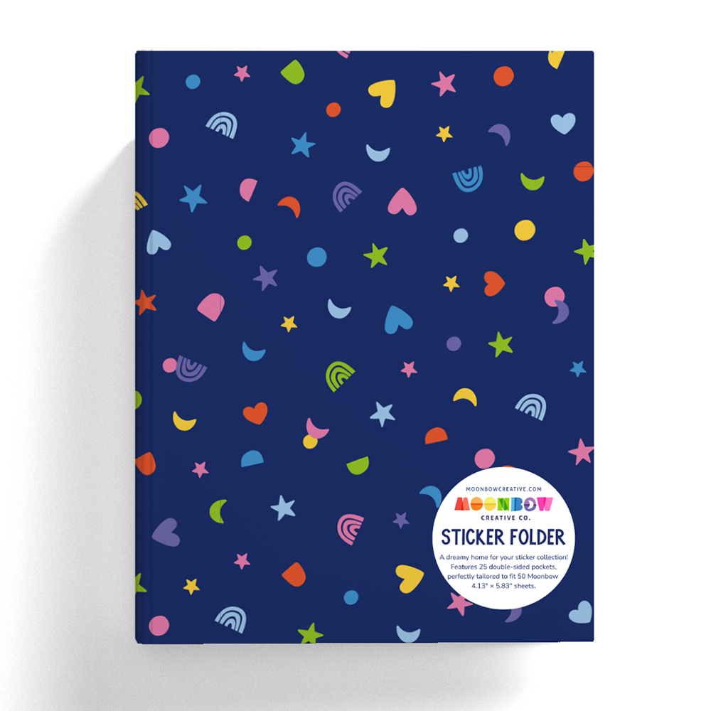 Confetti Blue Moon Sticker Organizing Folder - Cover