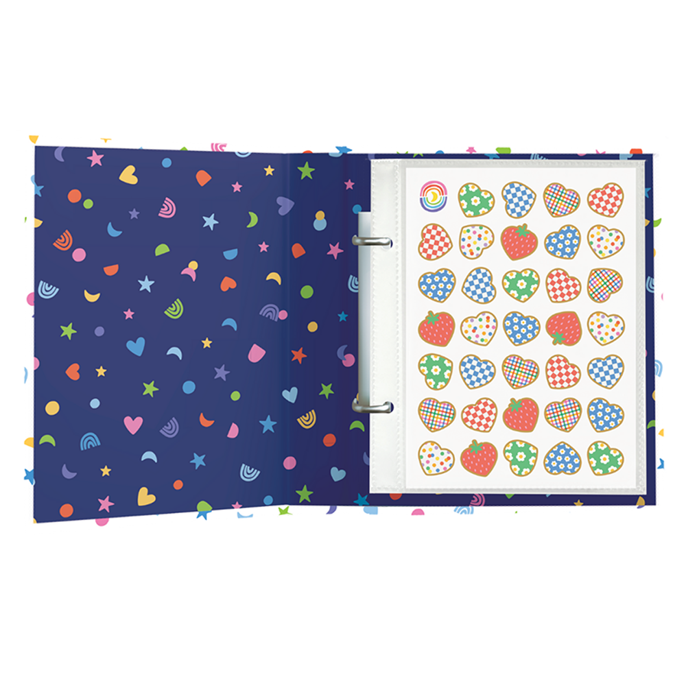 Confetti White Moon Sticker Organizing Folder - Inside