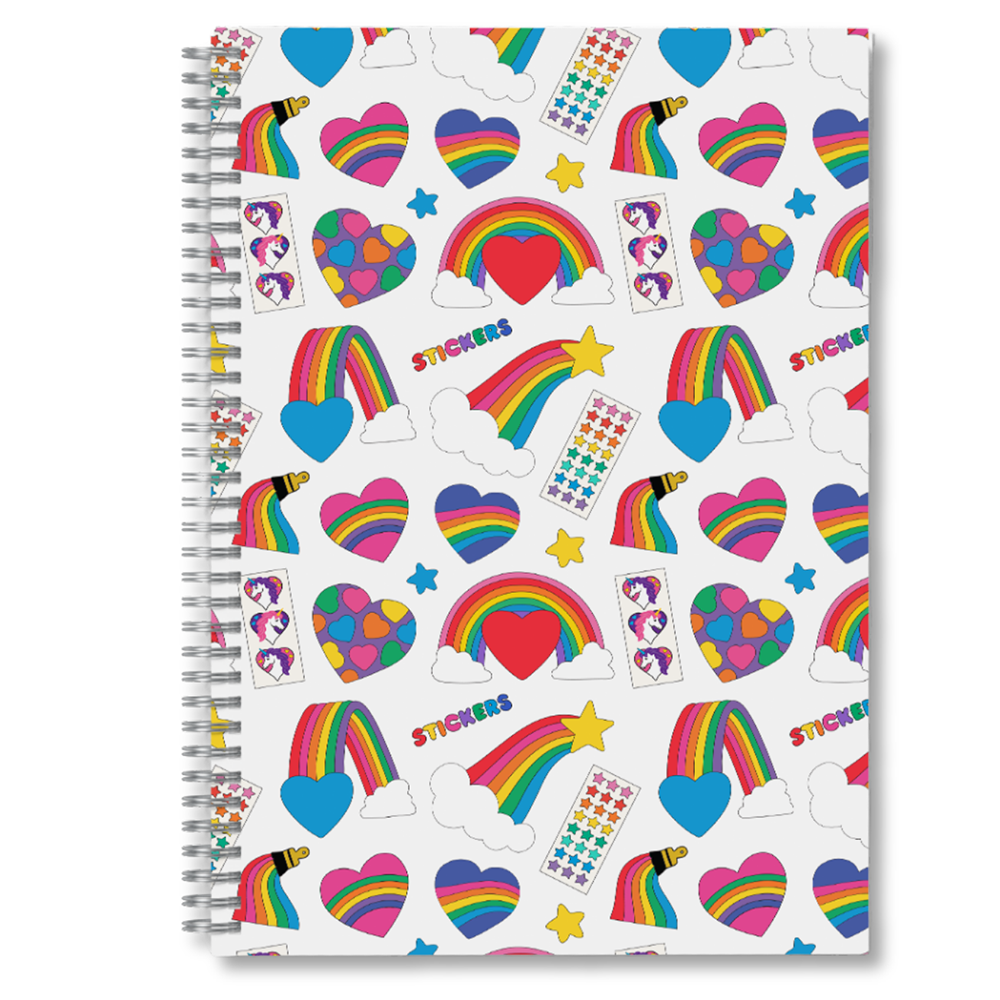 Retro Rainbows And Hearts Sticker Release Book - Cover