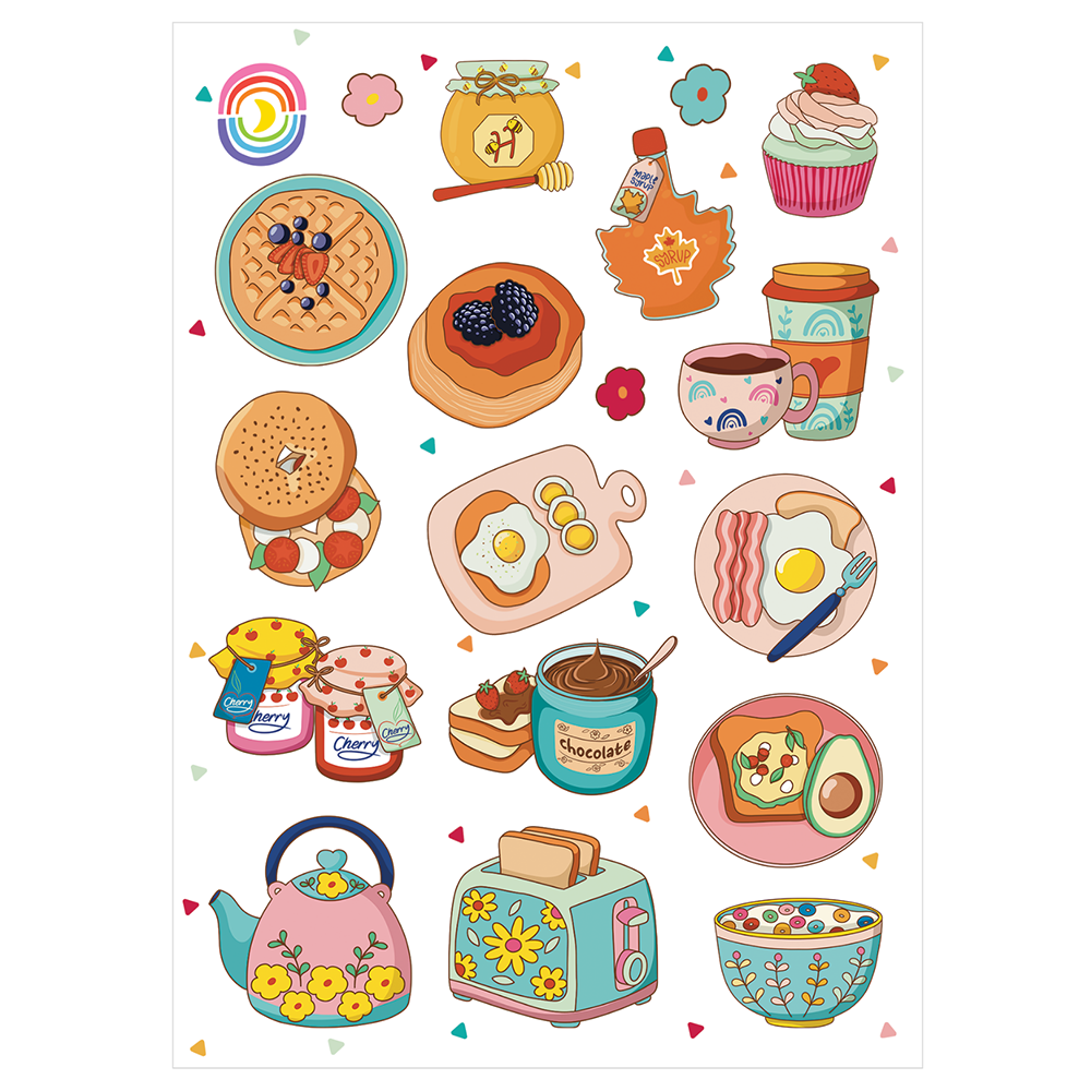 Breakfast is Served Glossy Sticker Sheet